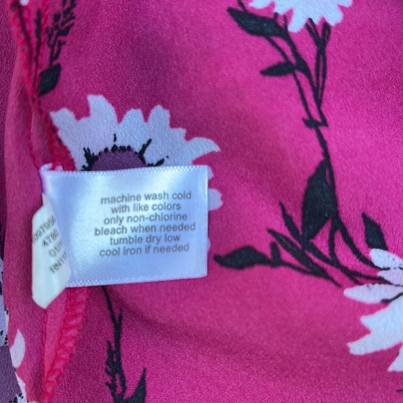 Lane Bryant Hot Pink Floral Flutter Bell Sleeve Blouse 14/16 - Picture 12 of 13